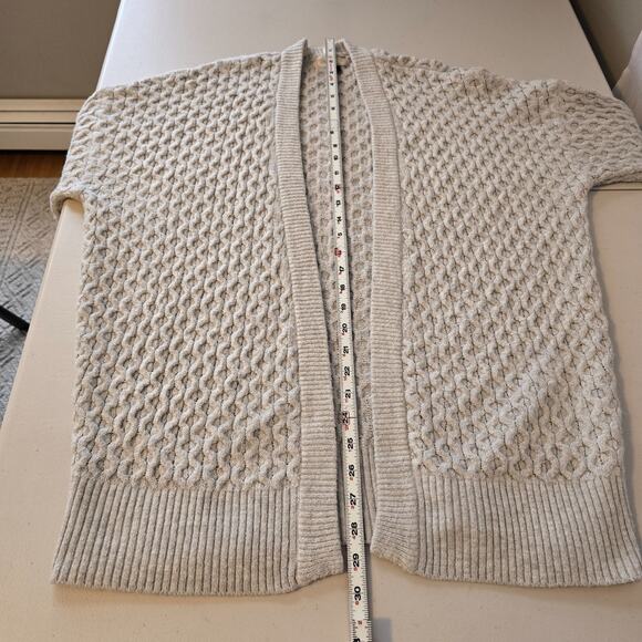 Universal Thread Honeycomb Cable Knit Cardigan Women's L Beige Open Front - Picture 10 of 16
